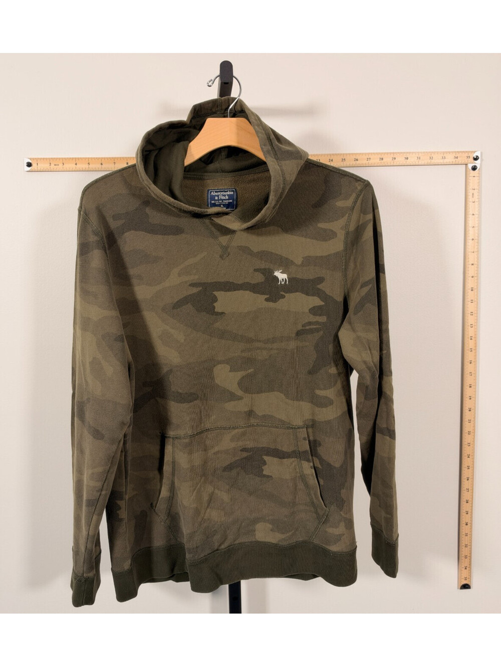 Abercrombie & Fitch Olive Tonal Camo Hoodie XL Y2K